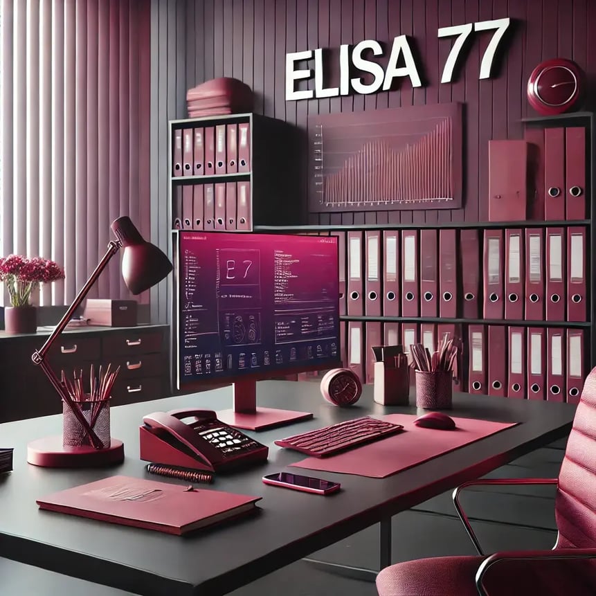DALL·E 2025-03-03 10.52.09 - A modern and professional office environment with a deep red-purple (burgundy) color theme, focused on administrative and secretarial work. A sleek wo